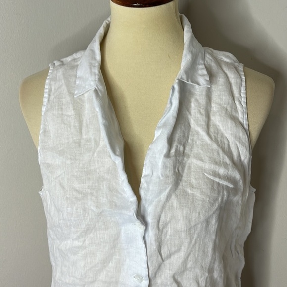 Equipment 100% linen sleeveless button‎ down size M - Picture 6 of 11